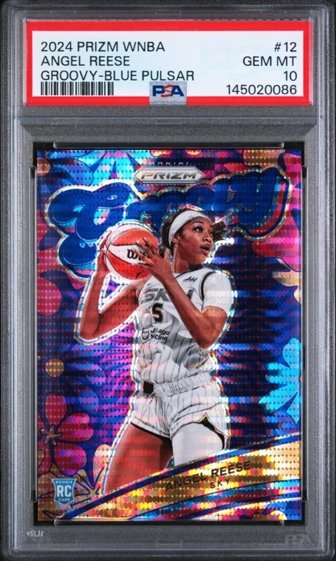 2024 ANGEL REESE PSA 10 PANINI PRIZM WNBA GROOVY BLUE PULSAR ROOKIE RC #'d /199 