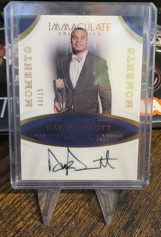 2017 Immaculate Dak Prescott Auto Immaculate Moments Offensive ROY Cowboys /15