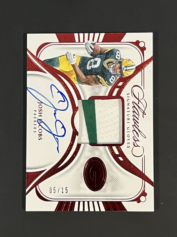 Josh Jacobs Flawless Signature Gloves Auto Numbered /15