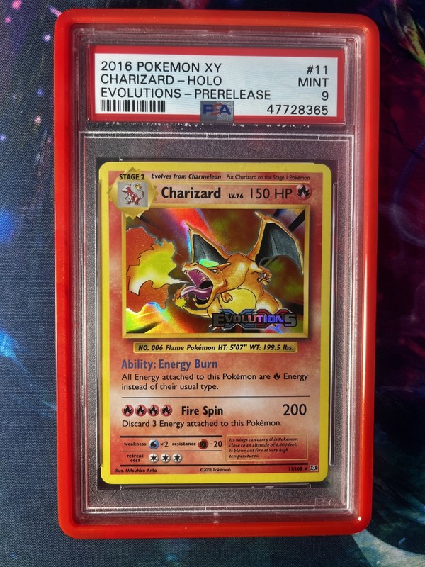2016 POKEMON XY CHARIZARD HOLO EVOLUTIONS - PRERELEASE PSA 9 MINT "SEND OFFERS"