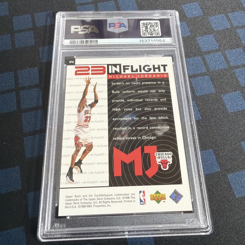 1998 UD MJ Living Legend Michael Jordan In Flight PSA 7 view 2