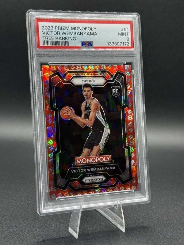 2023 Prizm Monopoly Victor Wembanyama Free Parking PSA 9 ROOKIE ✅ view 2