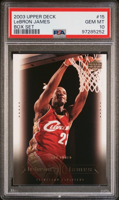 LeBRON JAMES 2003 Upper Deck #15 Box Set PSA 10 RC Rookie