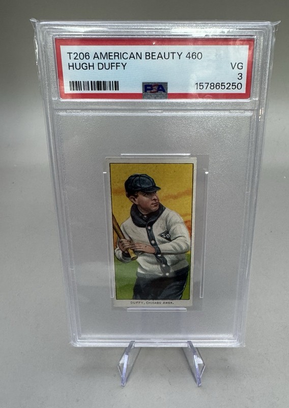 1909-11 T206 - Hugh Duffy American Beauty 460 PSA VG 3