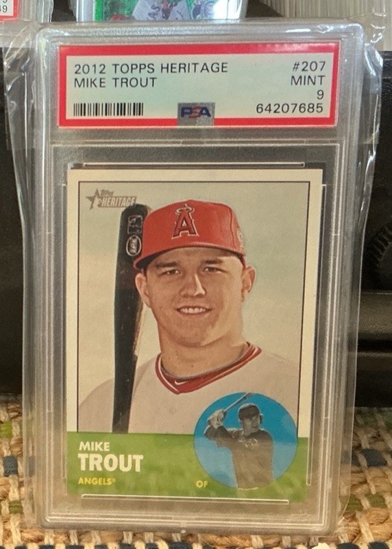 2012 Topps Heritage Mike Trout #207 PSA 9 Mint RC Rookie LA Angels 1st Heritage