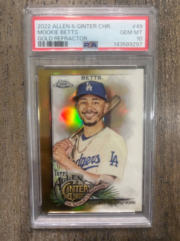 2022 Topps Allen & Ginter Chrome Gold Mookie Betts #’/50 PSA 10