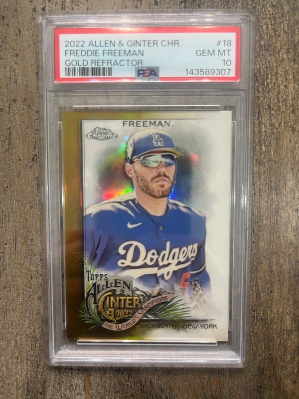 2022 Topps Allen & Ginter Chrome Gold Freddie Freeman #’/50 PSA 10