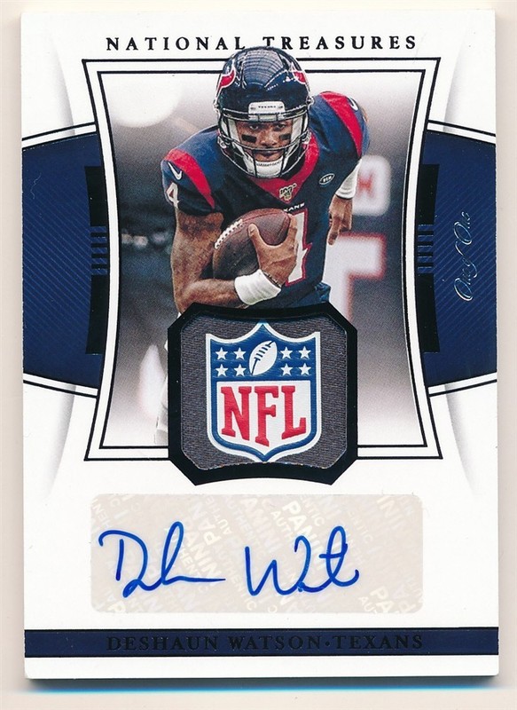 DESHAUN WATSON 2019 NATIONAL TREASURES AUTOGRAPH NFL SHIELD PATCH AUTO SP 1/1