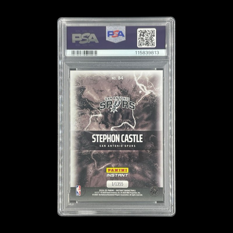 STEPHON CASTLE PSA 10 ROOKIE 2024-25 Panini Instant Breakaway SP /1355 Spurs RC view 2