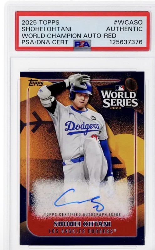 2025 Topps Shohei Ohtani World Champion Auto Red /5 PSA Authentic