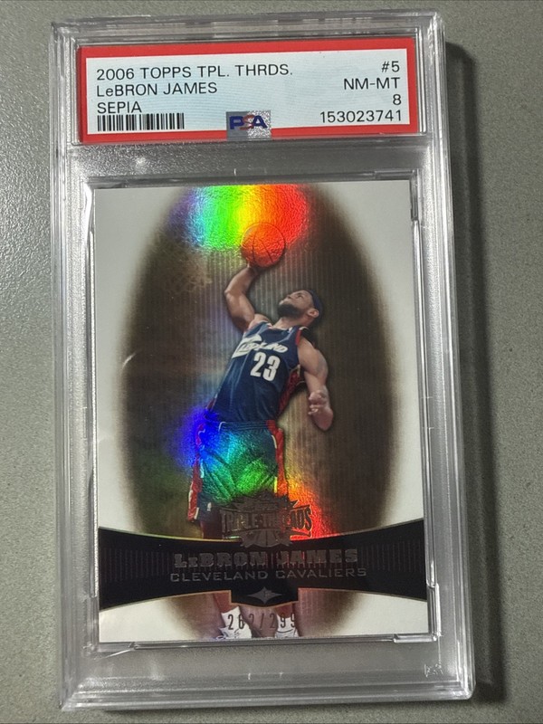 2006 Topps Triple Threads Sepia /299 LeBron James #5 PSA 8