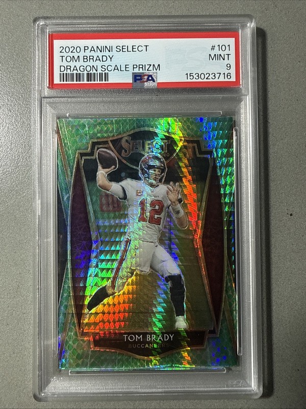 2020 Panini Select Dragon Scale Prizm /67 - Tom Brady #101 PSA 9