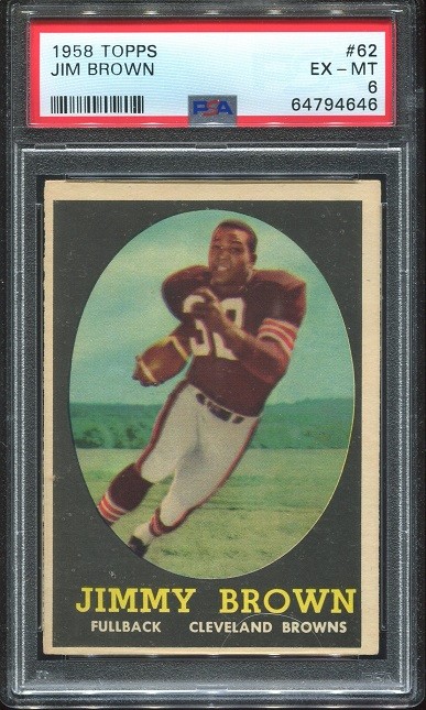 1958 Topps #62 Jim Brown RC PSA 6 Cleveland Browns HOF Syracuse University