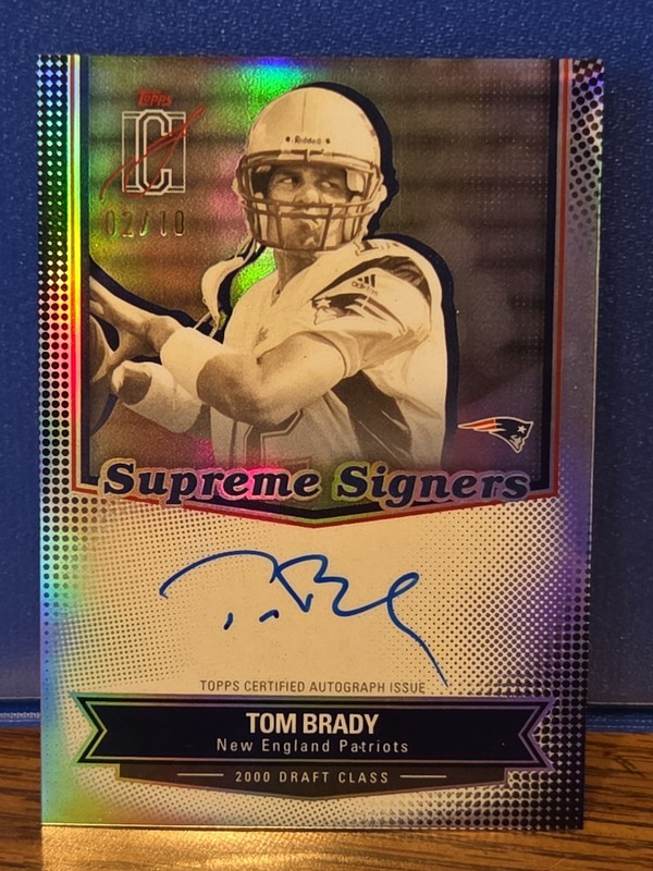 2025 Topps Signature Class Tom Brady Supreme Signers Black 2/10 On Card Auto