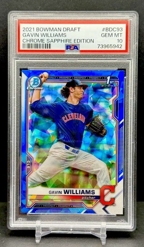 2021 Bowman Chrome Draft Sapphire Edition GAVIN WILLIAMS PSA 10