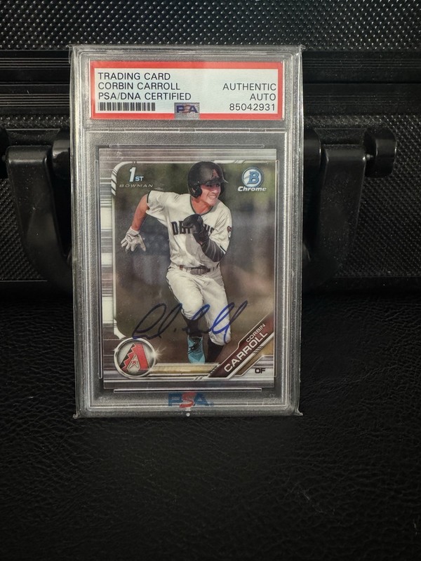 2019 Corbin Carroll Bowman Chrome 1st Auto PSA Authentic