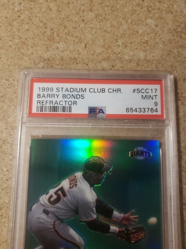 ⚾️1999 STADIUM CLUB CHROME REFRACTOR #SCC17 BARRY BONDS GIANTS PSA 9 MINT view 2