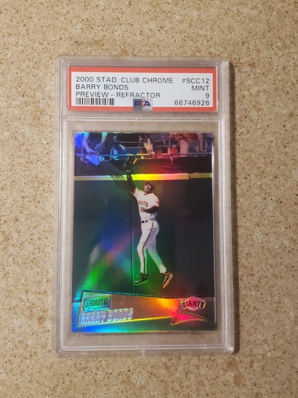 ⚾️2000 Stadium Club Chrome Preview Refractor #SCC12 Barry Bonds PSA 9 MINT