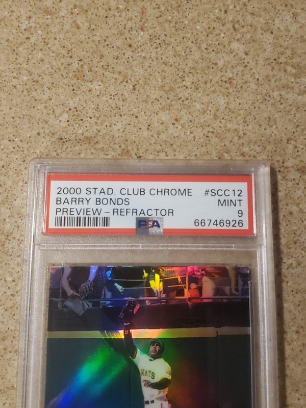 ⚾️2000 Stadium Club Chrome Preview Refractor #SCC12 Barry Bonds PSA 9 MINT view 2
