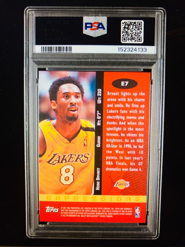 2000 BOWMANS BEST KOBE BRYANT EXPRESSIONS #E7 PSA 9 MINT LAKERS HOF view 2