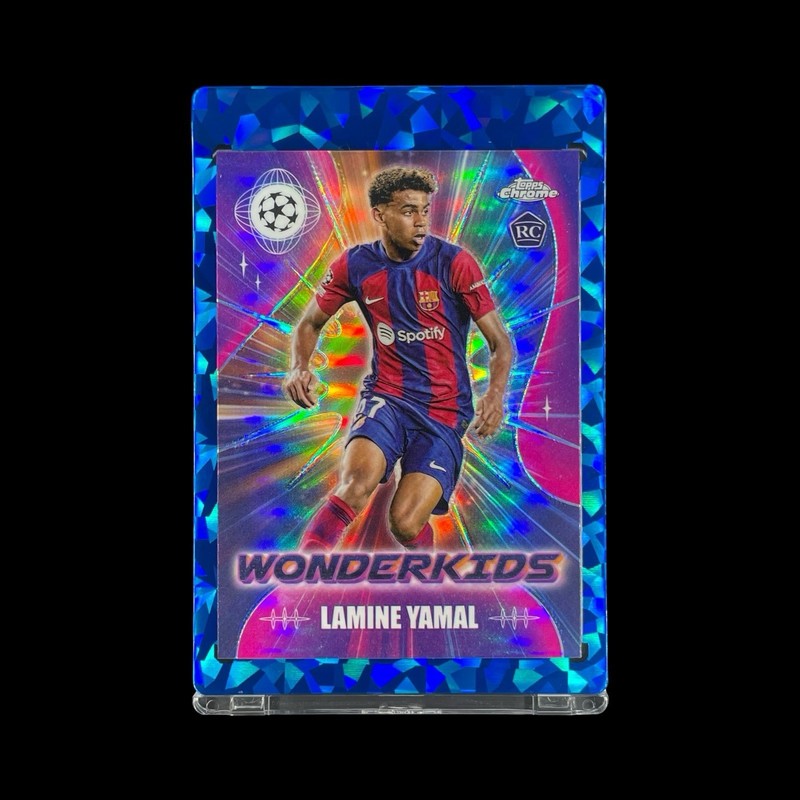 LAMINE YAMAL ROOKIE REFRACTOR PURPLE HOLO 2023-24 Topps Chrome Wonderkids Insert