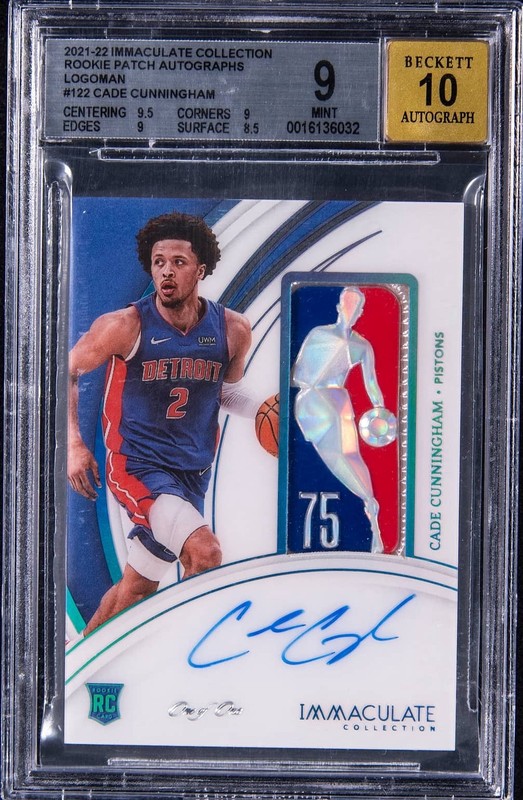 2021 Immaculate Cade Cunningham Rookie Logoman Patch Auto RPA 1/1 BGS 9/10