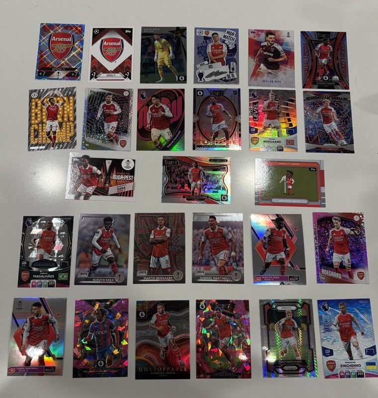 Arsenal Cards Lot 27 Cards Declan Rice, Saka, Odegaard