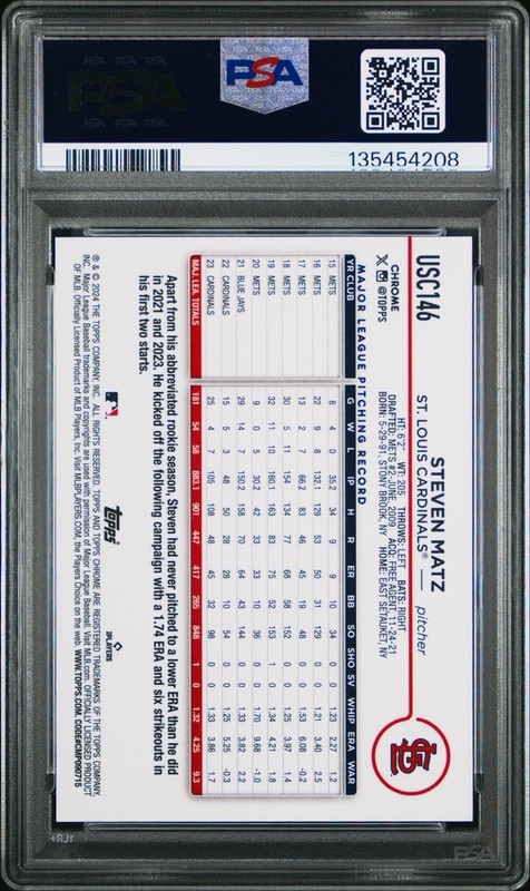 Steven Matz Superfractor 2024 Topps Chrome 1/1 PSA 10 view 2