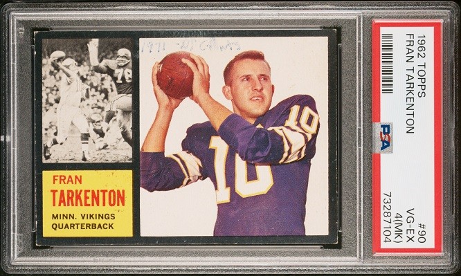 1962 Topps #90 Fran Tarkenton RC PSA 4 (MK) Minnesota Vikings HOF U. of Georgia