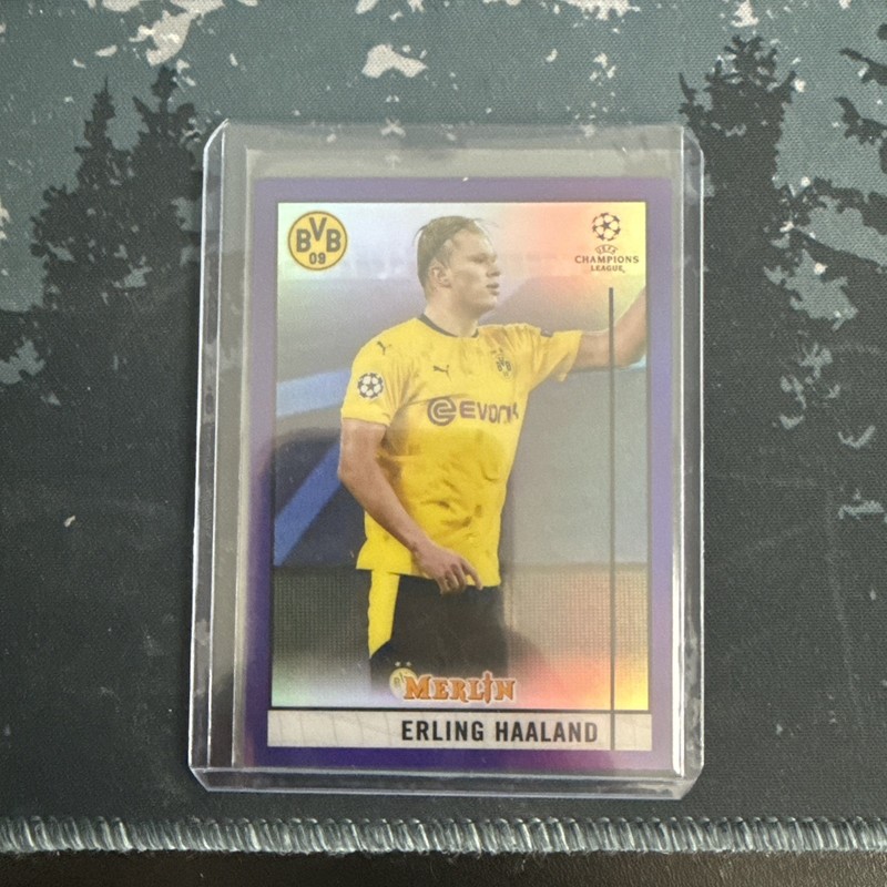 2020-21 Topps Merlin Chrome UEFA Erling Haaland Refractor Purple #/299 Dortmund
