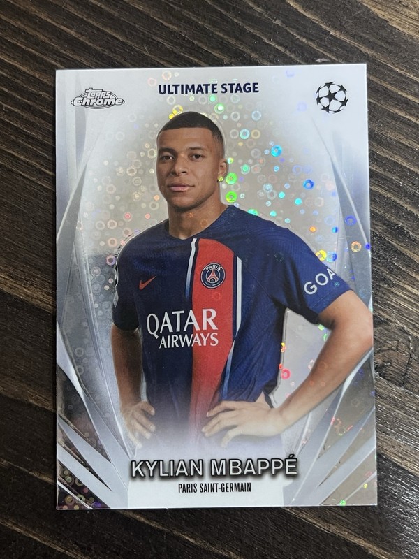 Kylian Mbappe 2023-24 Topps UCC Ultimate Stage Chrome Speckle #USC-39 view 2