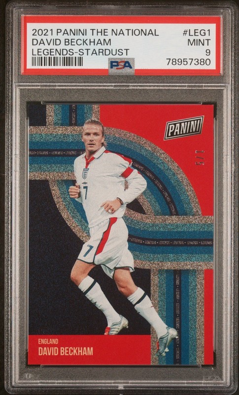 Panini National Convention 2021 David Beckham Legends Stardust  /5 PSA 9 Pop 1