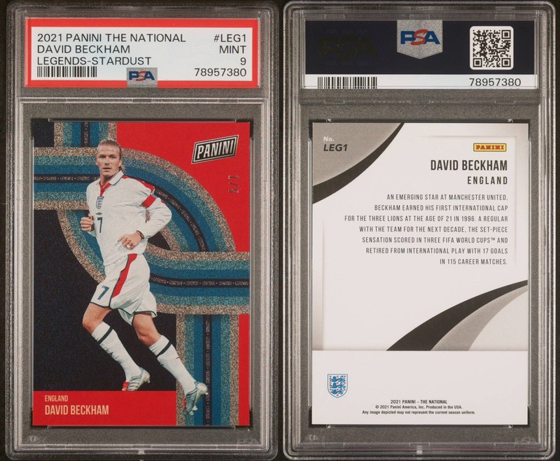 Panini National Convention 2021 David Beckham Legends Stardust  /5 PSA 9 Pop 1 view 2