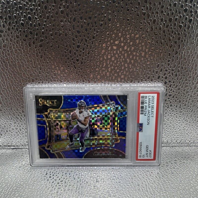 Panini 2023 Select Field Level Lamar Jackson #307 Blue Prizm /49 PSA 10