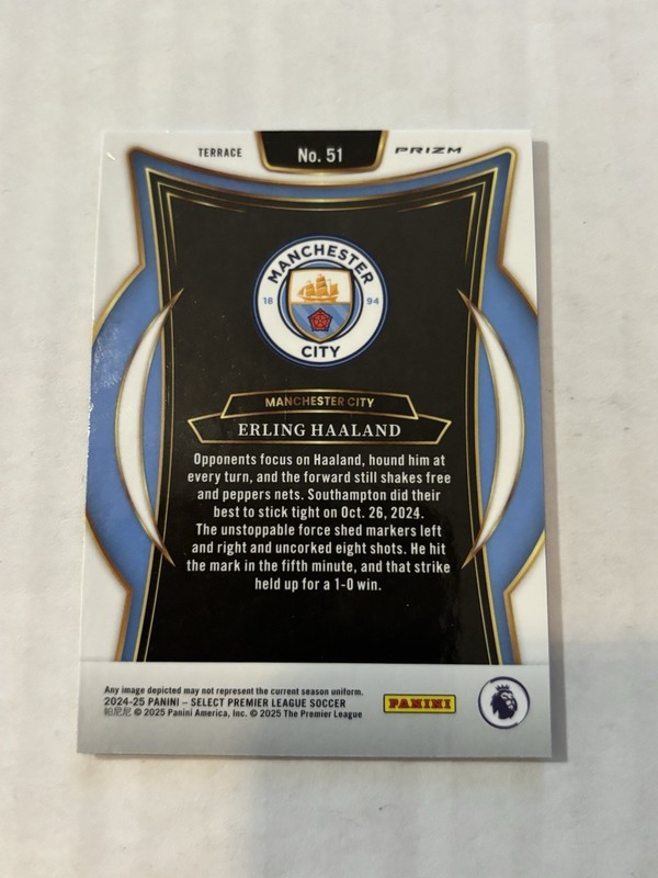 2024-25 Panini Select Premier League - Terrace Erling Haaland #51 White Sparkle view 2