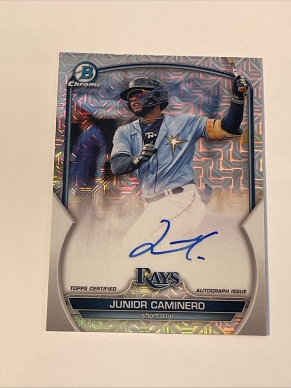 2023 Bowman Chrome Mojo Refractor RC Autograph JUNIOR CAMINERO Auto #BMA-JC
