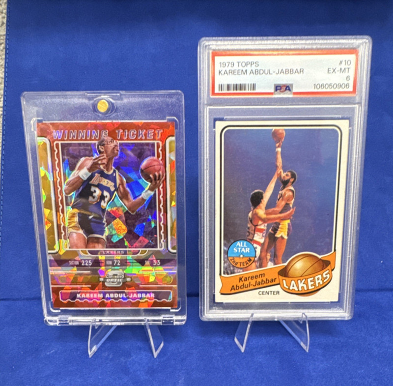 Topps 1979 Kareem Abdul-Jabbar #10 PSA 6 Winning Ticket Card Lot 2 Cards