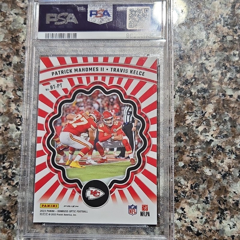 Panini 2023 Donruss Optic Best Tuddys Mahomes II Kelce #BT-PT PSA 9 view 2