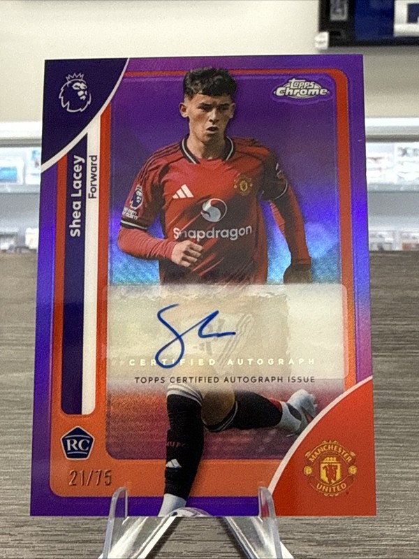 2025-26 Topps Chrome Premier League Shea Lacey Purple Auto /75 #CA-SL Rookie