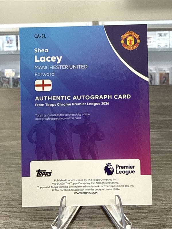 2025-26 Topps Chrome Premier League Shea Lacey Purple Auto /75 #CA-SL Rookie view 2
