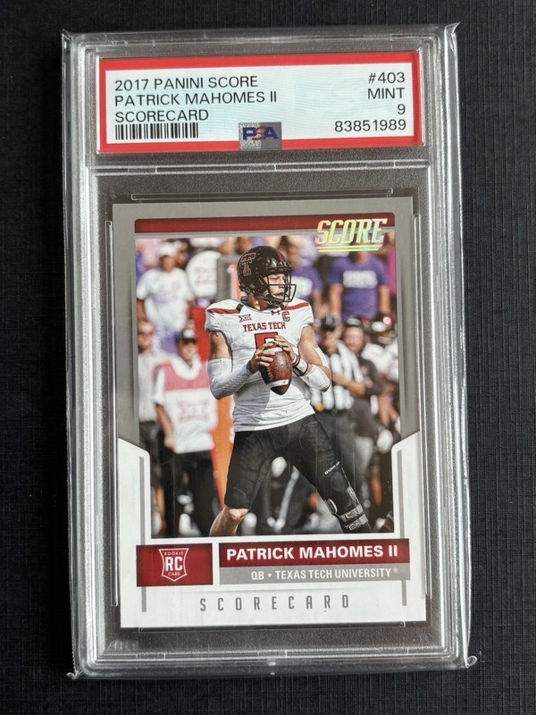 2017 Panini Score Patrick Mahomes II Scorecard RC #403 PSA 9