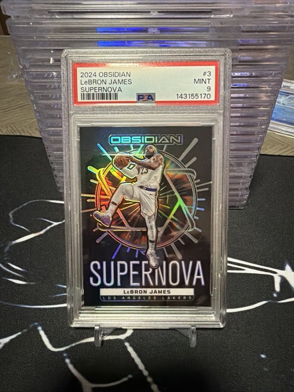 2024-25 Panini Obsidian - Supernova LeBron James #3 /125 PSA 9 view 2