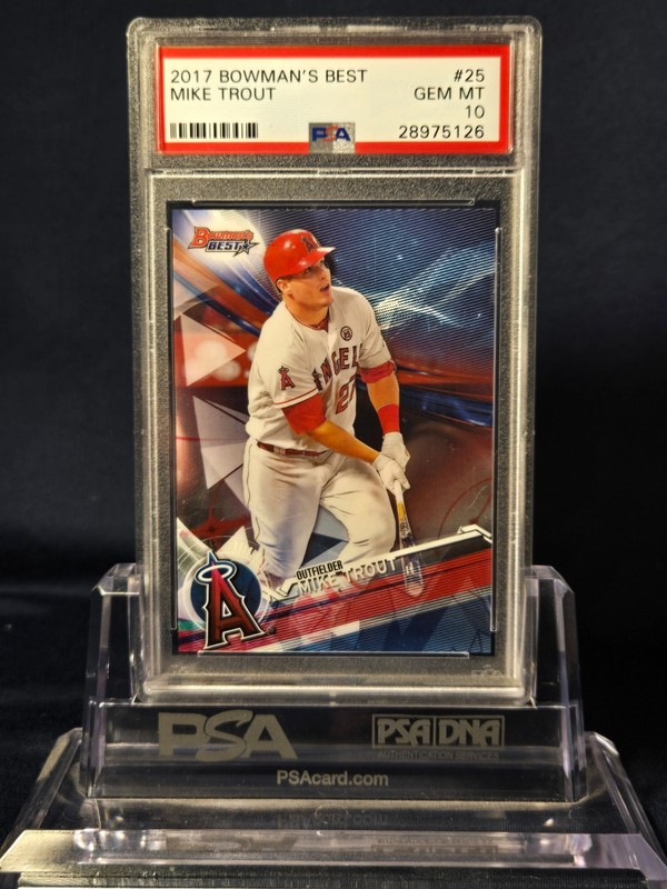 2017 BOWMAN’S BEST MIKE TROUT PSA 10 GEM MINT 10 #25!!!