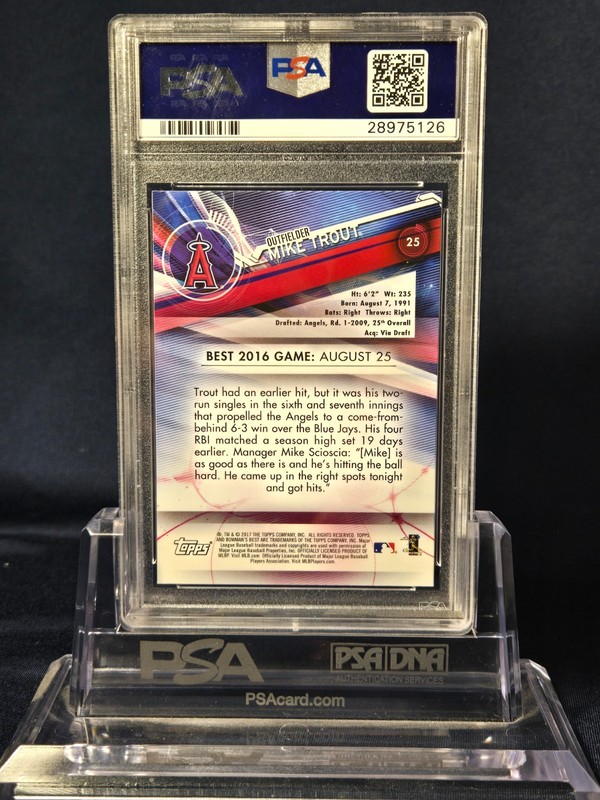 2017 BOWMAN’S BEST MIKE TROUT PSA 10 GEM MINT 10 #25!!! view 2
