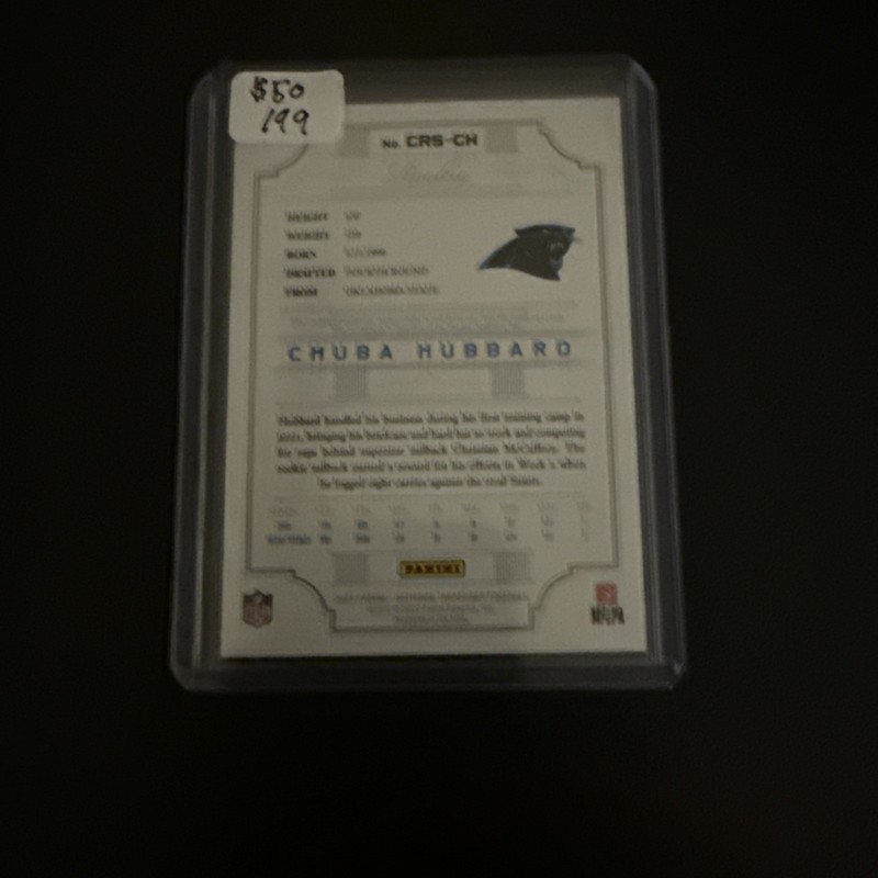 2021 National Treasures Chuba Hubbard Rookie Patch Auto /99 view 2