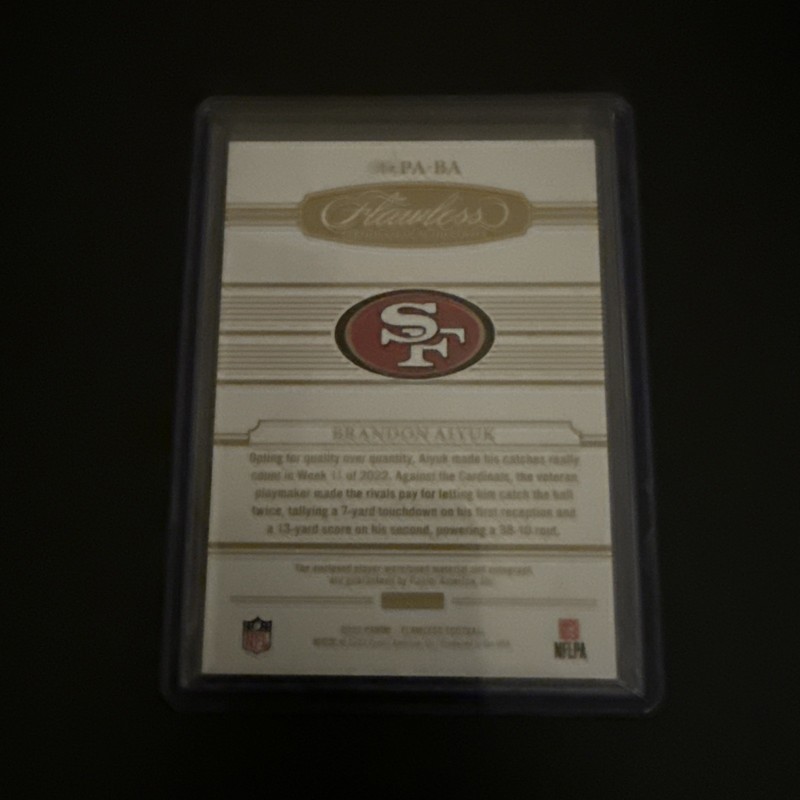 2022 Flawless Brandon Aiyuk Patch Auto /25 view 2