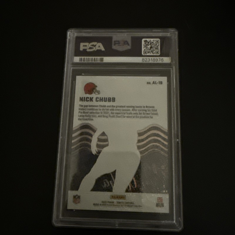 2022 Zenith Nick Chubb Aloha Sparkle PSA 10 view 2