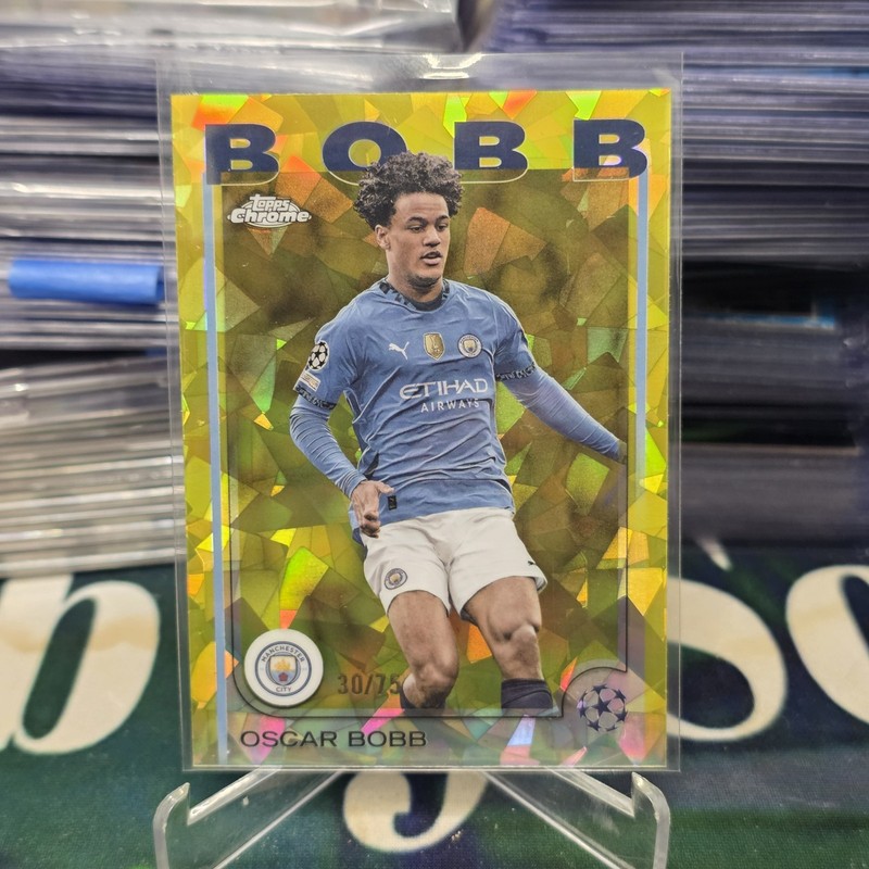 2024-25 Topps Chrome Sapphire UEFA Oscar Bobb /75 view 1