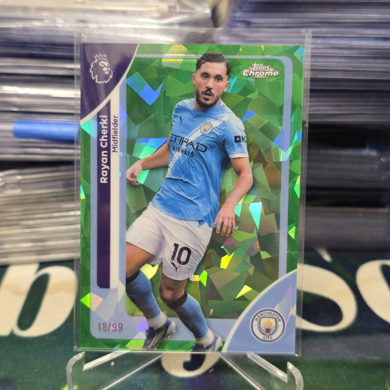 2025-26 Topps Chrome Sapphire Premier League Rayan Cherki Green /99