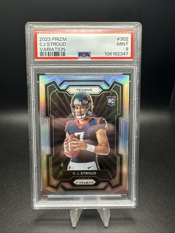2023 PANINI PRIZM CJ STROUD #302 SILVER PRIZM VARIATION ROOKIE RC MINT PSA 9